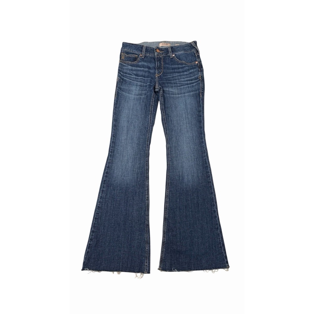 ARIAT Real Denim Women's Jeans Perfect Rise Flare Dark Blue Pants Size 30L